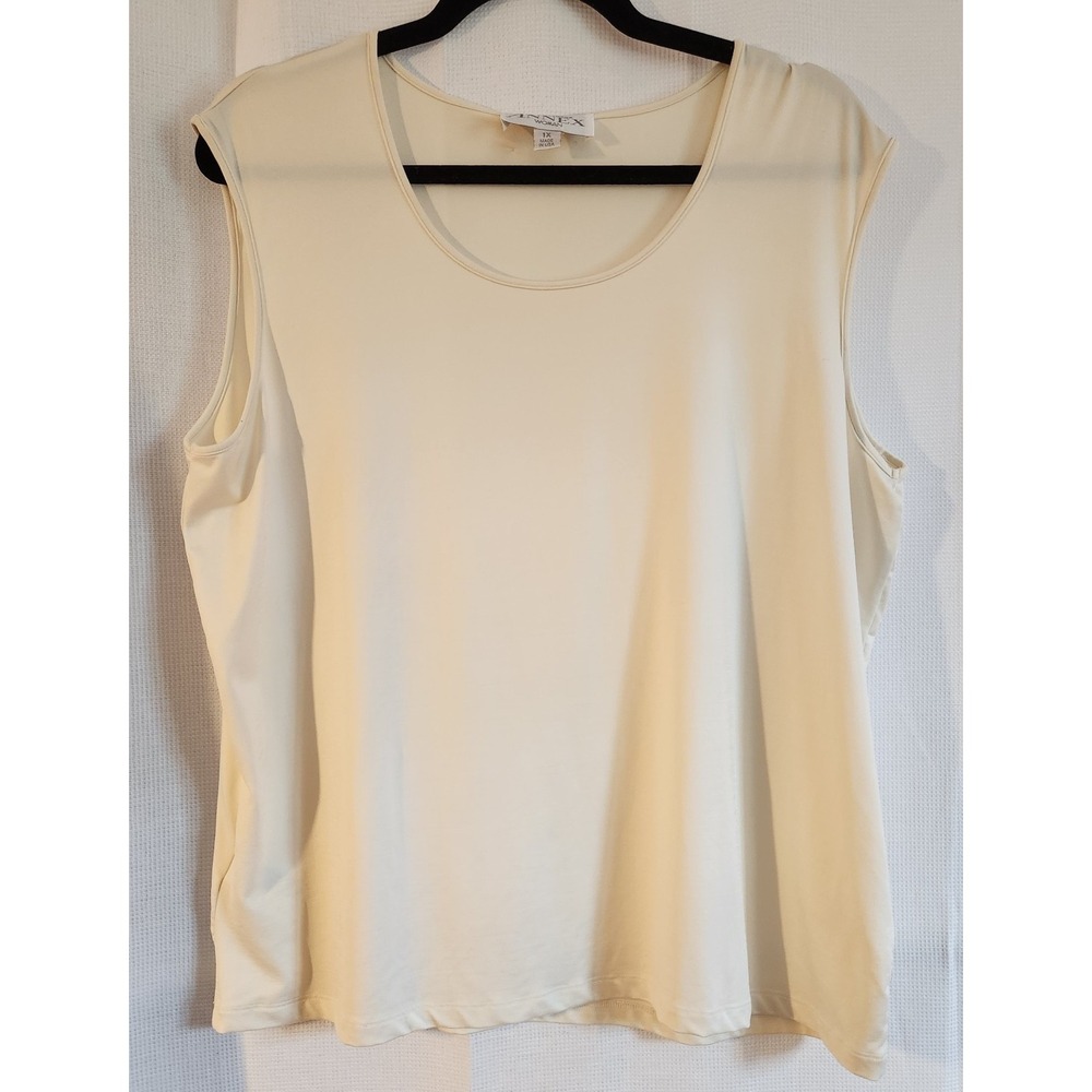 Casual Corner Annex  Sleeveless Top‎ SZ 1X  Ivory Career Blouse Vintage Preppy